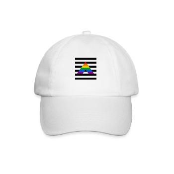Straight Ally with LGBTQ+ Flag - Baseball Cap - white/white - Front