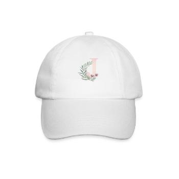Letter J with flowers - Baseball Cap - white/white - Front