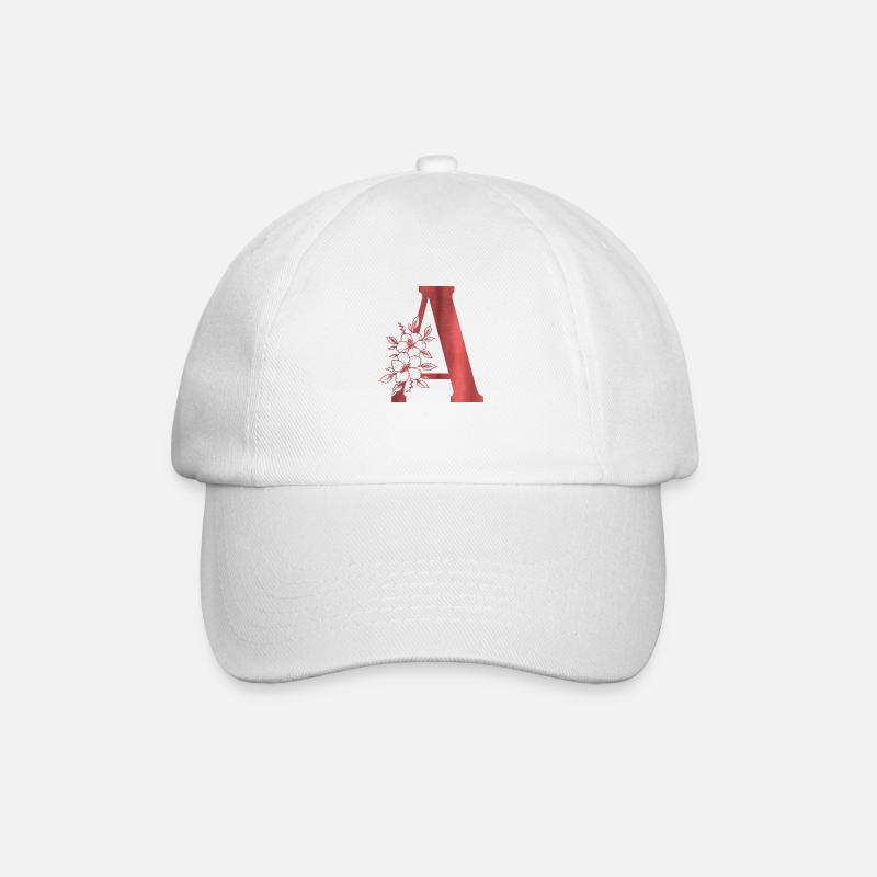 A Monogram Letter - Baseball Cap - white/white