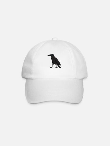 Krähe - Baseballkappe - Weiß/Weiß