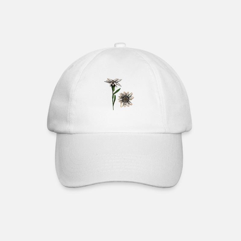 Edelweiss Blume - Baseballkappe - Weiß/Weiß