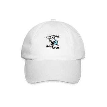 Angeln mit Opa ist das größte Glück - Baseballkappe - Weiß/Weiß - Vorne
