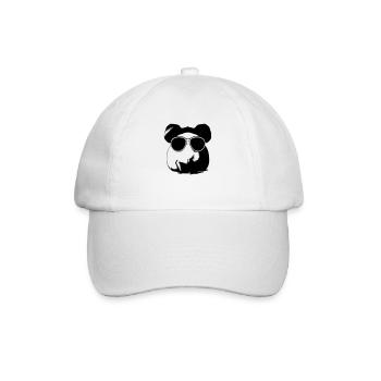 Guinea pig cool sunglasses funny vector 11 - Baseball Cap - white/white - Front