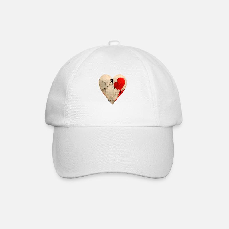 BROKEN HEART - Baseball Cap - white/white