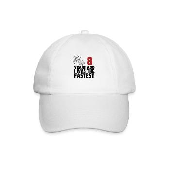 8 Years Ago I Was The Fastest - Baseball Cap - white/white - Front