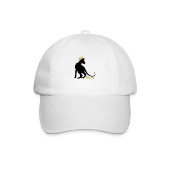 Queen Cat with Crown: OKH, Peterbald, Sphynx - Baseball Cap - white/white - Front