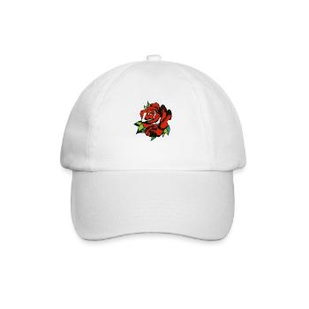pink flower leaf 2 A - Baseball Cap - white/white - Front