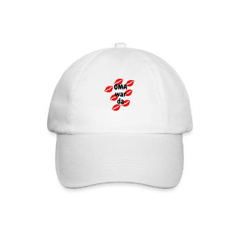 Oma war hier Kuss - Baseballkappe - Weiß/Weiß - Vorne