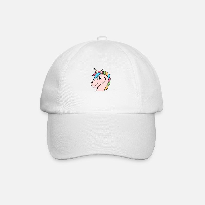 Einhorn Regenbogen Rosa - Baseballkappe - Weiß/Weiß