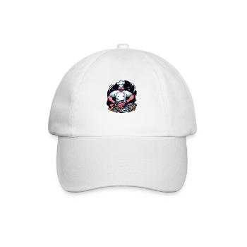 COOL TSHIRT. A CHEF PREPARING A BIG MEAL - Baseball Cap - white/white - Front