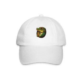 Crocodile avec costume, lunettes de soleil et bière - Casquette classique - blanc/blanc - Devant