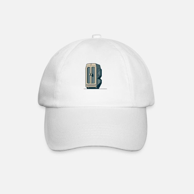 Geometrischer Retro-Kühlschrank - Baseballkappe - Weiß/Weiß