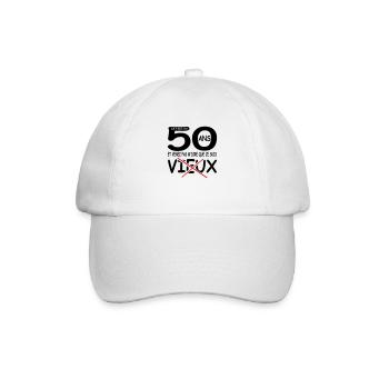 50 ans / anniversaire 50 ans / cadeau 50 ans - Casquette classique - blanc/blanc - Devant