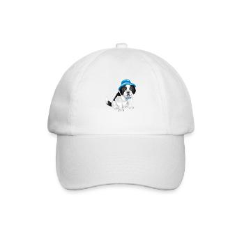 Mignon chiot Saint Bernard en chapeau panama - Casquette classique - blanc/blanc - Devant