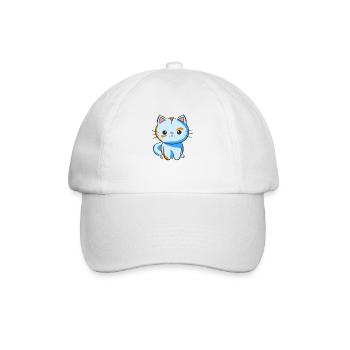 Katze - Baseballkappe - Weiß/Weiß - Vorne