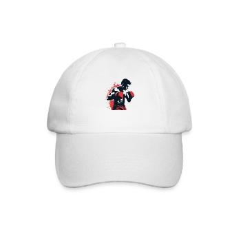 der Boxer in Rot - Baseballkappe - Weiß/Weiß - Vorne