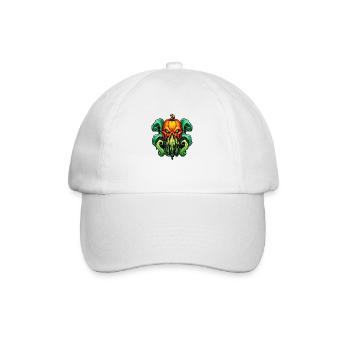 Cthulhu meets pumpkin - Baseball Cap - white/white - Front