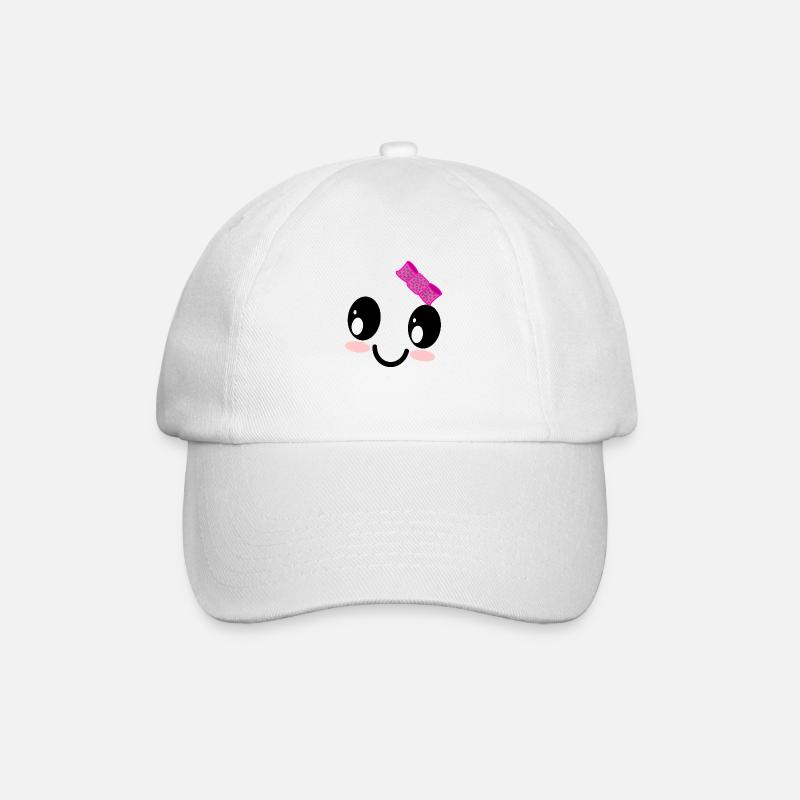 Süßes Mädchen Geister Gesicht Halloween Kostüm - Baseballkappe - Weiß/Weiß