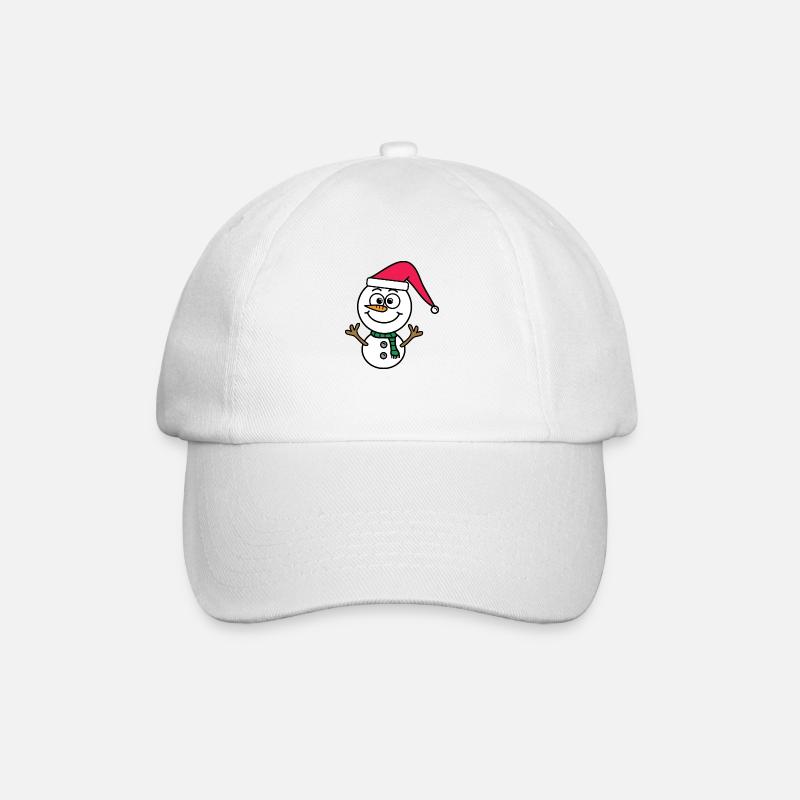 Schneemann - Baseballkappe - Weiß/Weiß