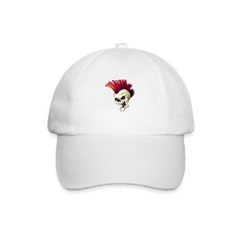 Punk Skull - Baseball Cap - white/white - Front