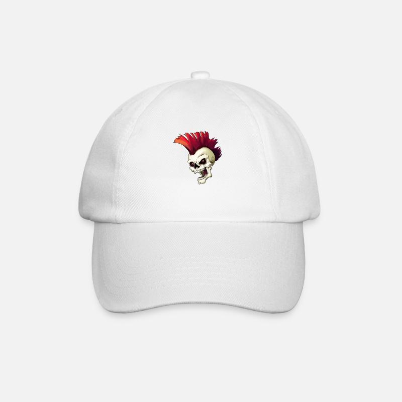 Punk Skull - Baseball Cap - white/white