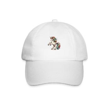 Regenbogen Einhorn | Das letzte Regenbogeneinhorn - Baseballkappe - Weiß/Weiß - Vorne