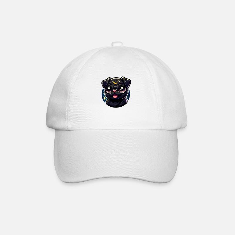 Mystic Pug Galaxy - Baseball Cap - white/white