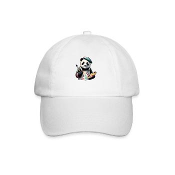 Cute Panda Artist - Baseball Cap - white/white - Front