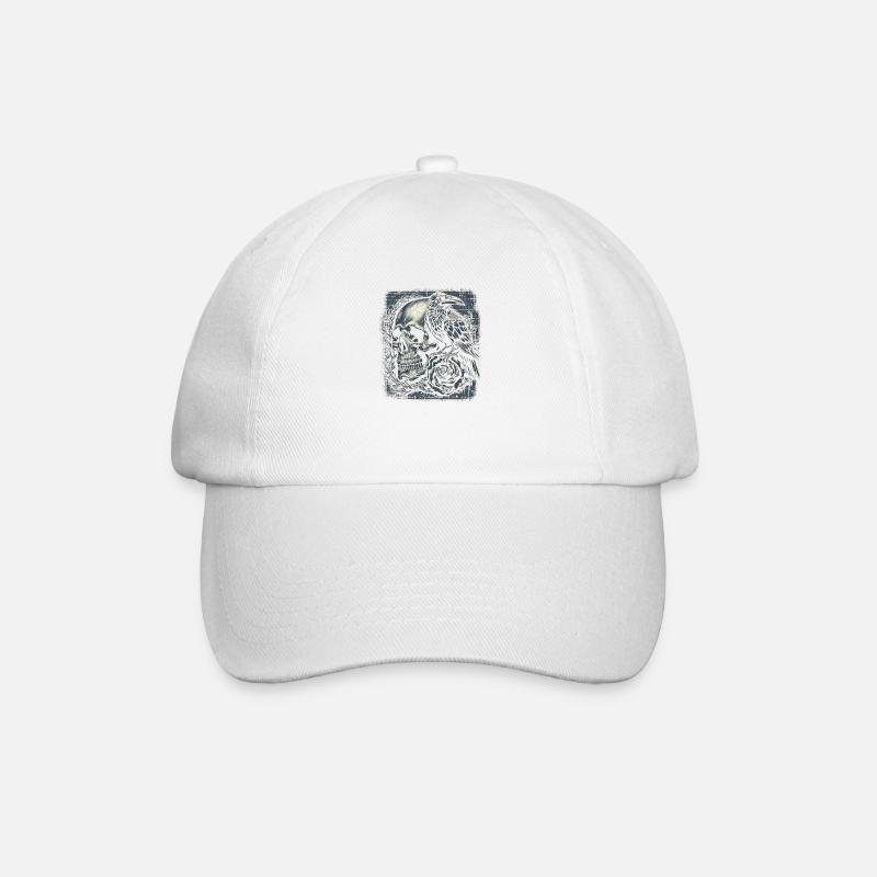 Gothic Memento Mori - Baseballkappe - Weiß/Weiß