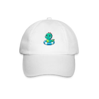 Designs For Kids – Lustige Dinosaurier - Baseballkappe - Weiß/Weiß - Vorne
