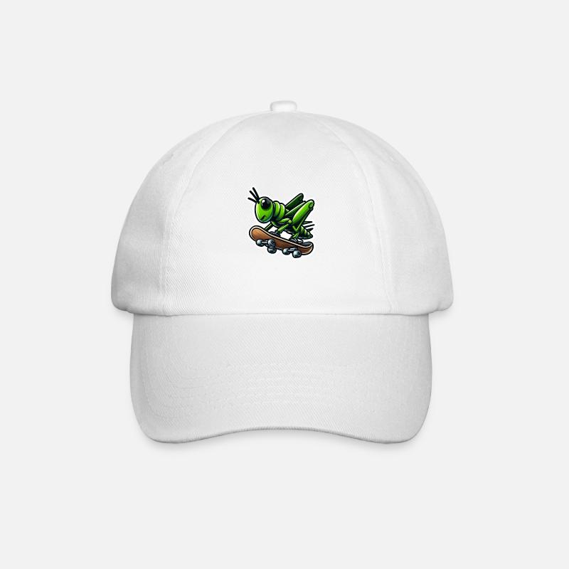 Grasshopper skateboarding - Baseballkappe - Weiß/Weiß