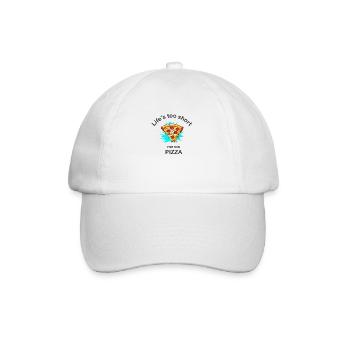 Life´s too short for bad Pizza - Baseballkappe - Weiß/Weiß - Vorne