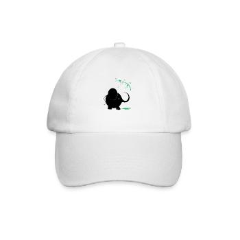 Schwarzer Elefant mit türkisfarbener Farbe - Baseballkappe - Weiß/Weiß - Vorne