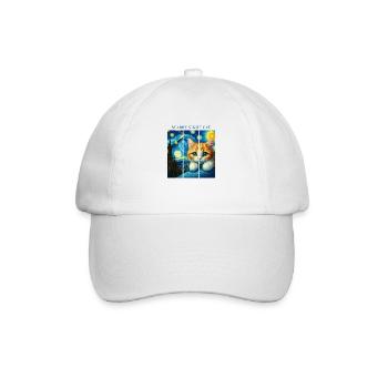 Starry Night Cat - Baseball Cap - white/white - Front