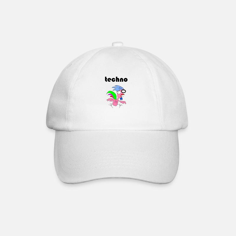 techno hahn - Baseballkappe - Weiß/Weiß