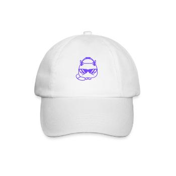 Coole Süße DJ Katze Party Tier Haustier Kätzchen - Baseballkappe - Weiß/Weiß - Vorne
