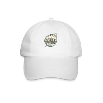 Blatt schräg - Baseballkappe - Weiß/Weiß - Vorne