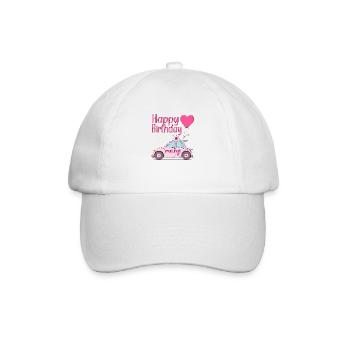 Joyeux anniversaire Police Rose - Casquette classique - blanc/blanc - Devant