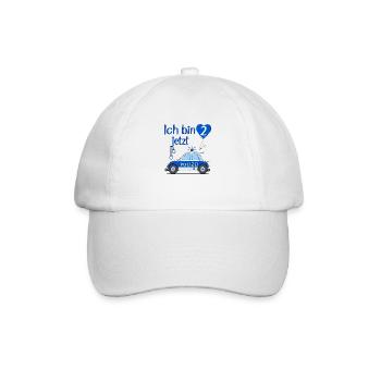 Polizeiauto Ich bin jetzt 2 Geburtstag - Baseballkappe - Weiß/Weiß - Vorne
