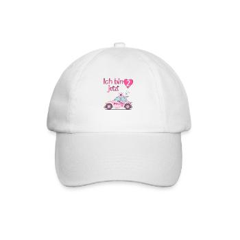 Polizeiauto Ich bin jetzt 2 Geburtstag Rosa - Baseballkappe - Weiß/Weiß - Vorne