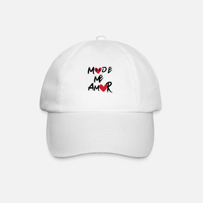 In Me Amor Mode_typographique in der Gestalt eines Herzens - Baseballkappe - Weiß/Weiß