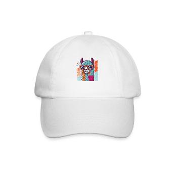 Lama Pop Art avec lunettes de soleil - Casquette classique - blanc/blanc - Devant