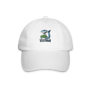 Vegetarian shark - Baseball Cap - white/white - Front