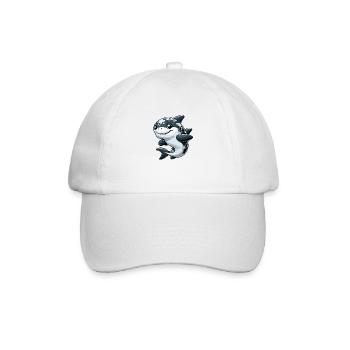 Happy shark - Baseball Cap - white/white - Front