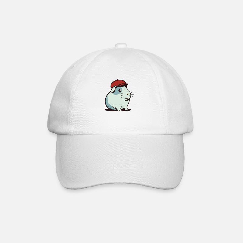 Meerschweinchen - Baseballkappe - Weiß/Weiß