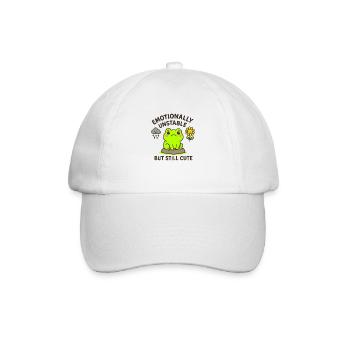 emotionally unstable - but still cute - Baseballkappe - Weiß/Weiß - Vorne