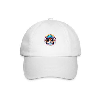 Little Tiger Head with Cap - Baseball Cap - white/white - Front