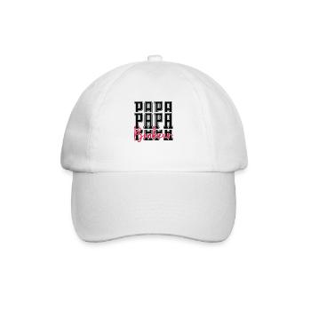 Papa Glück - Baseballkappe - Weiß/Weiß - Vorne