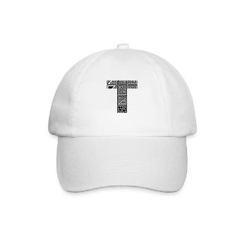 Buchstabe T - Baseballkappe - Weiß/Weiß - Vorne
