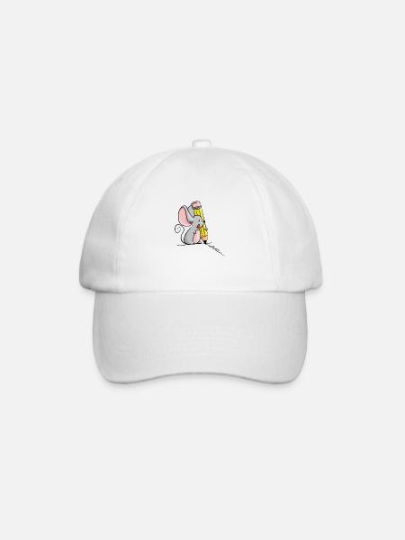 Souris au crayon écrit Love - Casquette classique - blanc/blanc
